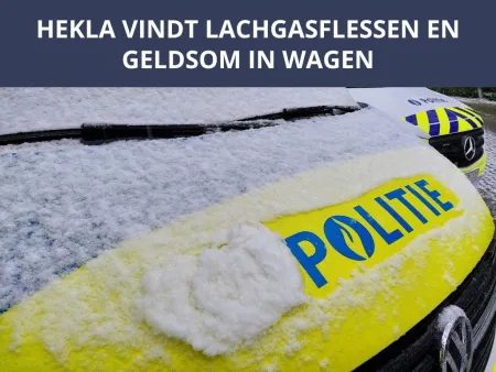 Lachgasflessen in wagen